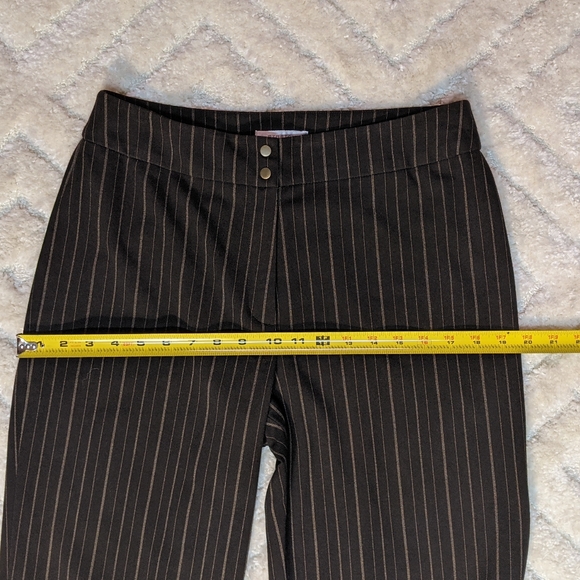 Jones New York Sport Charcoal Black Pants w Bronze Stripe High Rise Straight Leg - Picture 6 of 8